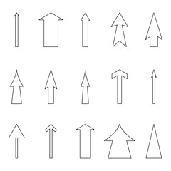 Poster - Vertical arrow designs. Geometric upward pointers. Simple vector graphics. Clean arrow symbols.