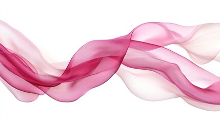 Poster - Elegant Flowing Fabric Waves in Soft Shades of Pink and White, Capturing Motion and Graceful Beauty for Creative Projects and Artistic Representations