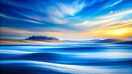 Wall Mural - Abstract Blue White Gradient Landscape Canvas Texture - Artistic Nature Background