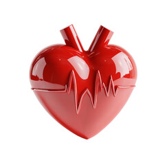 Aufkleber - Red human heart showing pulse on transparent background
