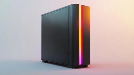 Poster - High-performance gaming PC case with vibrant RGB lighting, sleek design, and advanced cooling features ideal for gaming and professional setups, enhancing overall aesthetics and functionality.