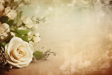 Sticker - vintage background with rose