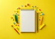 © Danicha - Back to School: Yellow Stationery Lightbox Mockup with Copy Space