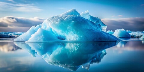 Poster - Close-up Minimalist Ice Floe Texture - Arctic Winter Landscape Photography