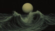 ©  Made with Matcha - Mysterious glowing moon over surreal ocean waves, Dark ethereal seascape concept