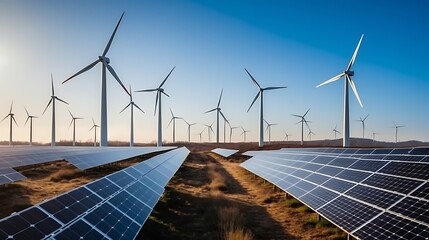wind turbines and solar panels generate clean energy