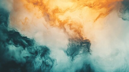 Poster - A tranquil interplay of light and texture creates a soft abstract cloudy formation with soothing colors and fluid patterns