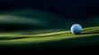 © vanilnilnilla - Abstract Golf Ball on Lush Green Course with Impressionistic Blur and Atmospheric Backdrop