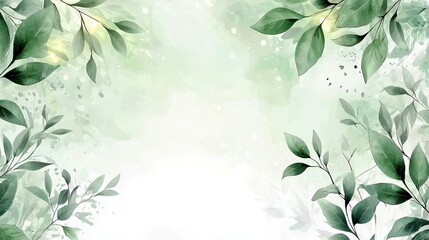 Poster - Elegant Greenery Background with Soft Leaves and Gentle Textures for Nature Inspired Design and Artistic Projects