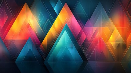 Wall Mural - Abstract colorful triangle pattern background.