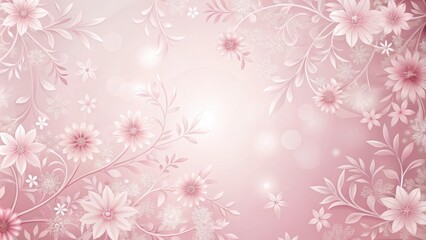 Wall Mural - Soft pink background with delicate floral patterns, fresh, abstract,  fresh, abstract, floral arrangements, serene