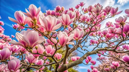 Wall Mural - Magnolia Tree Blossoms in Full Bloom, blossom, botanical,  blossom, botanical, blossoms, flowers, blossom, nature,spring