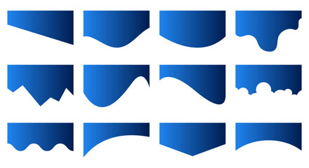 Poster - Set of Template Dividers Shapes for Website. Curve Lines, Drops, Wave Collection of Design Element for Top, Bottom Page Web Site. Divider Header for App, Banners or Posters. Vector Illustration.