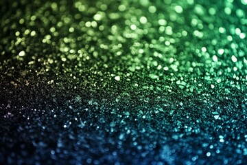 Poster - Abstract green and blue glitter bokeh background.