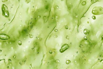 Poster - Abstract green gel texture with water droplets.