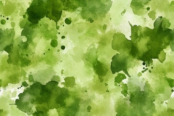 Aufkleber - Abstract green watercolor splatter seamless pattern.