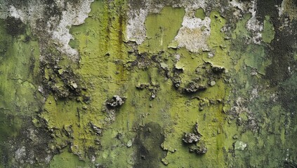 Poster - Weathered green paint on grunge wall texture.