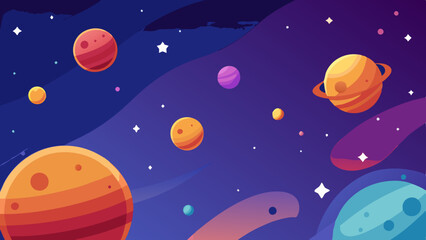 Wall Mural - seamless pattern with planets and stars