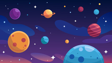 Wall Mural - intricate space pattern featuring planets, constellations, and a starry sky.