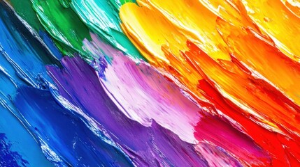 Wall Mural - vivid kaleidoscope - dynamic abstract rainbow colors in bold oil brushstrokes expressing artistic en