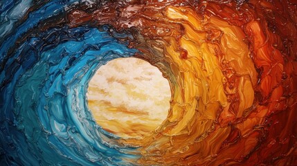 Poster - Fiery Swirling Vortex of Abstract Energetic Movement and Vibrant Colors