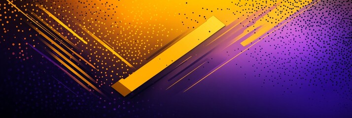 Poster - A purple background with yellow lines and dots