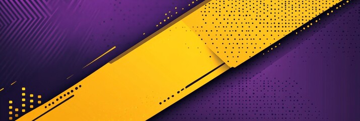Poster - A purple background with yellow lines and dots