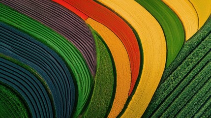 Poster - Captivating Colorful Abstract Geometric Curved Pattern Composition