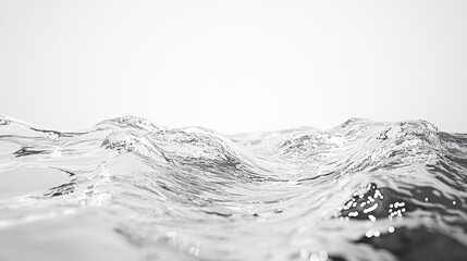 Wall Mural - Close-up of gently undulating water surface, monochrome.