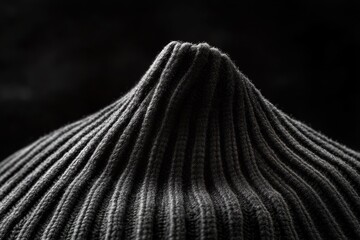 Fototapete - Textured gray fabric peak, abstract mountain shape.
