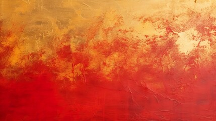 Wall Mural - chinese abstract gold ink in red paper texture fat paint on surface background flat lay top view cop