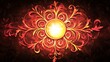 © lisa - Fiery Floral Ornament Encircles Glowing Orb