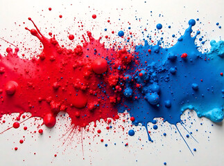 red blue paint splattered splash bright explosion graphics white paper color descriptive new image