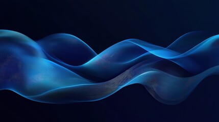 Poster - Abstract Blue Waves Representing Technology and Science in Business Background for Creative Projects and Visual Communication