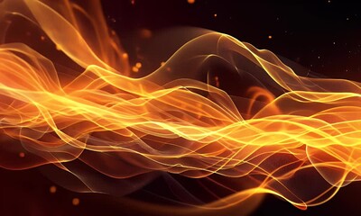 Wall Mural - Abstract waves of light and energy in warm colors, creating a dynamic and vibrant visual effect.