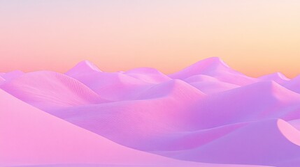 Wall Mural - Pastel pink and purple landscape with soft, flowing hills.  Abstract, 3D, colorful, dreamy, textured, modern, background, wallpaper, digital, art, illustration, graphic, design, surreal, minimalist, a