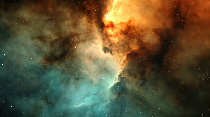 Wall Mural - vibrant cosmic nebula with swirling colors in a distant galactic expanse