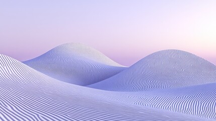 Sticker - Pastel white sand dunes landscape at dawn.  Soft, flowing dunes with subtle striations.  Peaceful, tranquil, and serene desert scene.