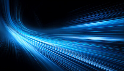 Poster - A dynamic blue light streaks across a dark background, creating a sense of motion and energy.