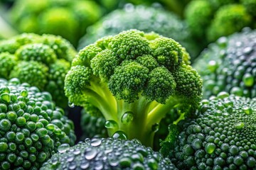 Wall Mural - Vibrant Green Broccoli Close-Up: Fresh Vegetable Long Exposure Photography