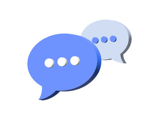 Wall Mural - 3d chat icon speech bubble symbol Chat message icons - talk message Bubble chat speech text box icon , social media communication background concept. vector illustration