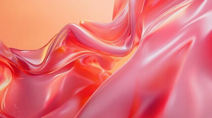 Poster - Abstract Futuristic Background in Orange and Pink with Fluid Textures and Modern Aesthetic for Creative Projects and Design Work