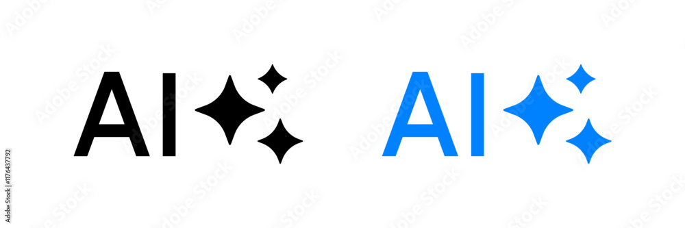 Generative AI logo icon magic sparkle stars symbol , Artificial ...