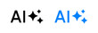 © icons gate - Generative AI logo icon magic sparkle stars symbol , Artificial intelligence sign. Vector ai generated icon blue logo