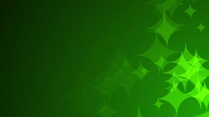 Poster - Green starburst four point shapes are moving from the bottom right of a gradient grid abstract background, horizontal composition. Futuristic motion graphic. Loop animation footage for graphic design.