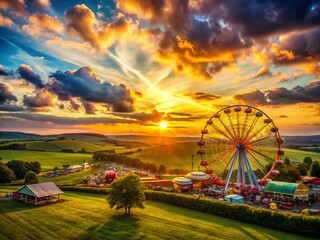 Canvas Print - Vibrant Sunset Over Fairgrounds, Pacific Northwest Landscape