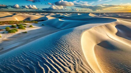 Wall Mural - beautiful daytime landscape in the desert with white relief dunes