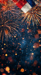 Wall Mural - Festive Fireworks Display with Sparkling Lights