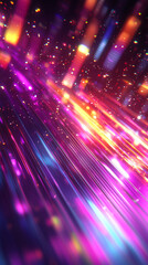 Wall Mural - Abstract Purple Pink Neon Light Rays Background