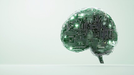Poster - Robotic brain made of circuit boards calculating stock patterns, [algorithmic trading], [machine intelligence in markets]